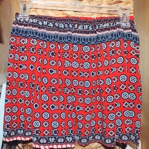 Aztec print flow mini skirt